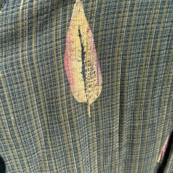 NOS Vintage Bread Sz 3 Tunic Green Plaid Fall Leaves US Made Gretzinger Hudson - Picture 3 of 12